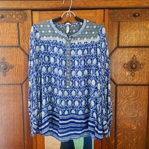 Spell Oracle blouse indigo L Exc Cond
